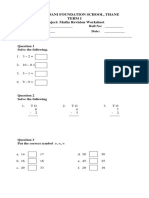Hiranandani Foundation School, Thane Term I Subject: Maths Revision Worksheet
