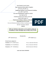 Effet Des Habitudes Alimentaires Sur Les Patients Atteints de L'insuffisance Rénale Chronique Dans La Wilaya d'EL-OUED