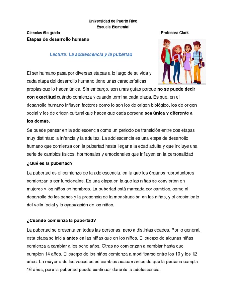 Cambios de la Pubertad en Niños y Niñas | PDF | Pubertad | Semen