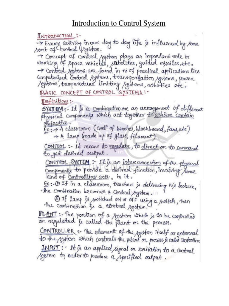 Introduction To Control System | PDF