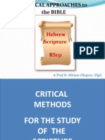 Critical Approaches To The BIBLE: Hebrew Scripture RS131