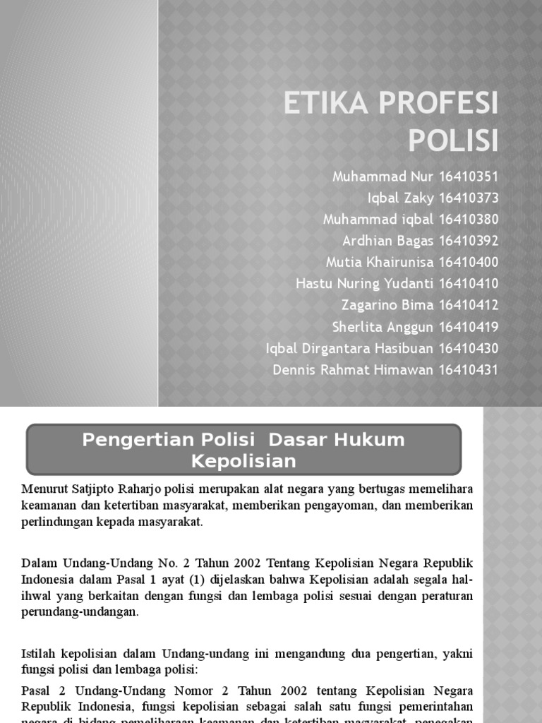 Etika Profesi Polisi