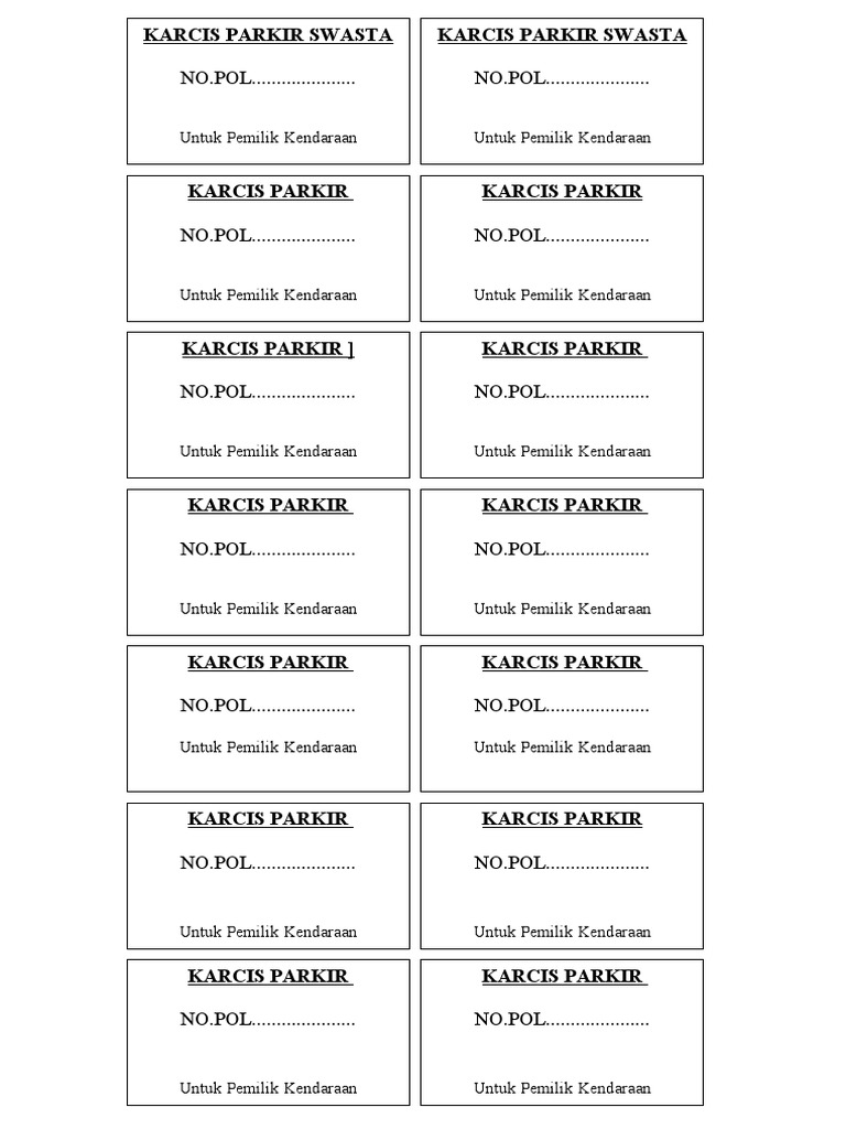 Karcis Parkir PDF
