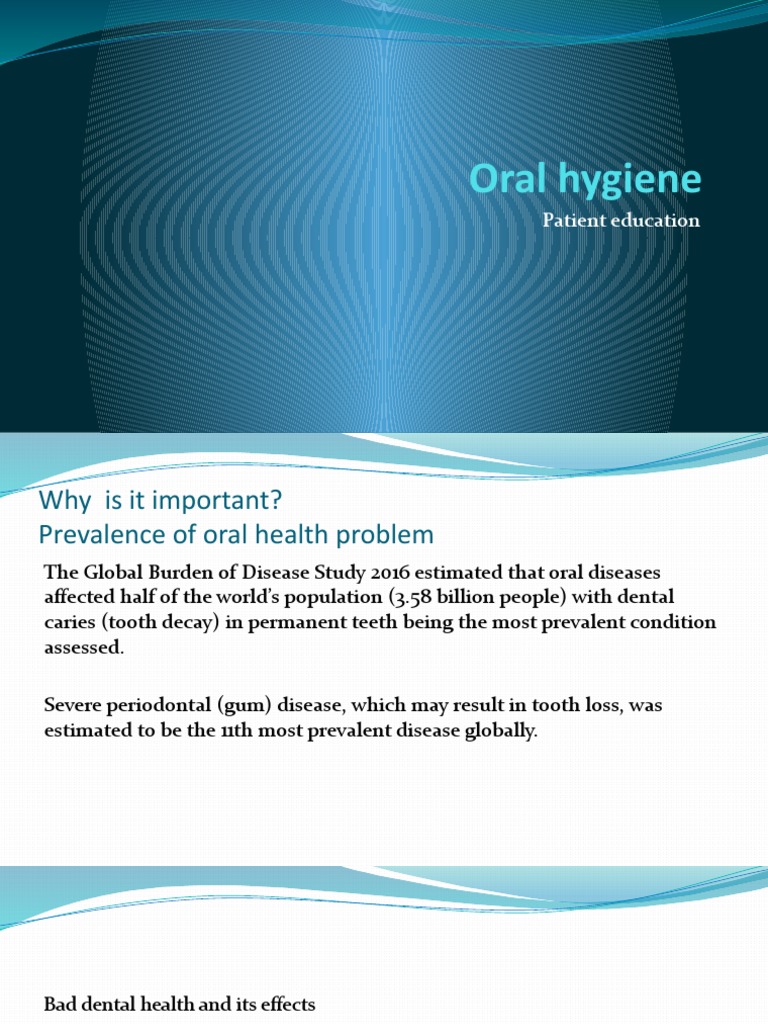 Oral Hygiene Patient Education PDF Oral Hygiene Human Tooth