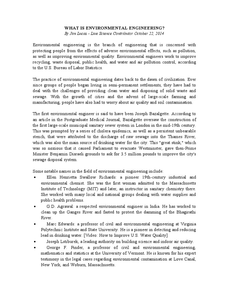 Understanding Environmental Engineering | PDF | Environmental ...