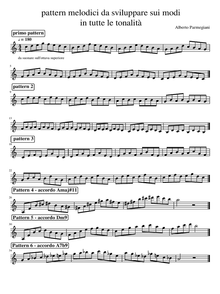 Pattern Melodici Da Sviluppare Su Tutte Le Tonalità PDF | PDF