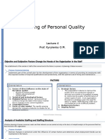 Planning Personal Quality Staffing Needs