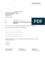 Sub: Declaration Towards Address Provided in The Account Opening Form (Nri / FN)