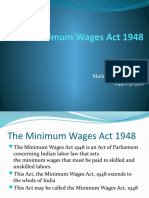 The Minimum Wages Act 1948: Made By: Palak Dawar 04980303918