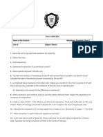 Resourceclass 10 Electricity Sheet