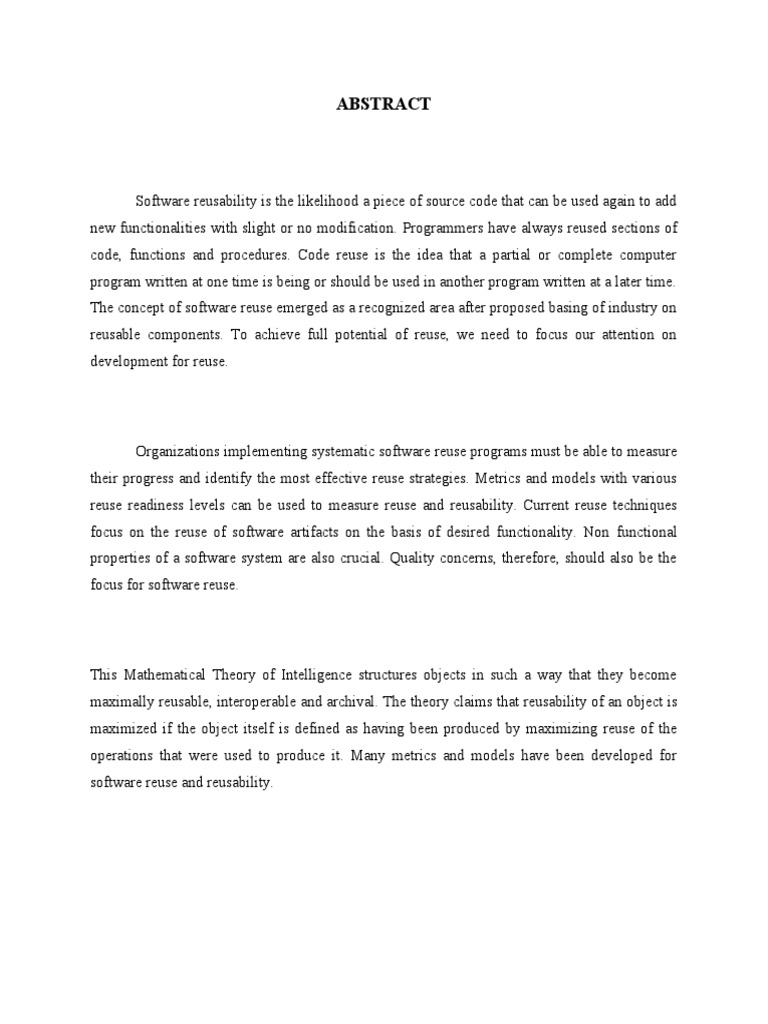sOFTWARE REUSE | PDF | Component Based Software Engineering | Modular
