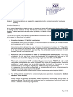 April 16, 2020: Subject: Recommendations On Support To Organizations For Commencement of Business Activity