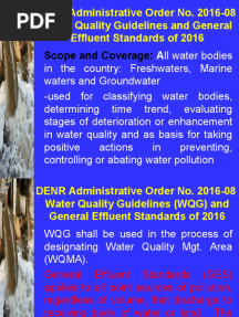 DAO 2016-08 Water Quality Guidelins and General Effluent Standards