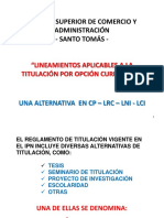Lineamientos Aplicables A TITULACION POR OPCION CURRICULAR PDF