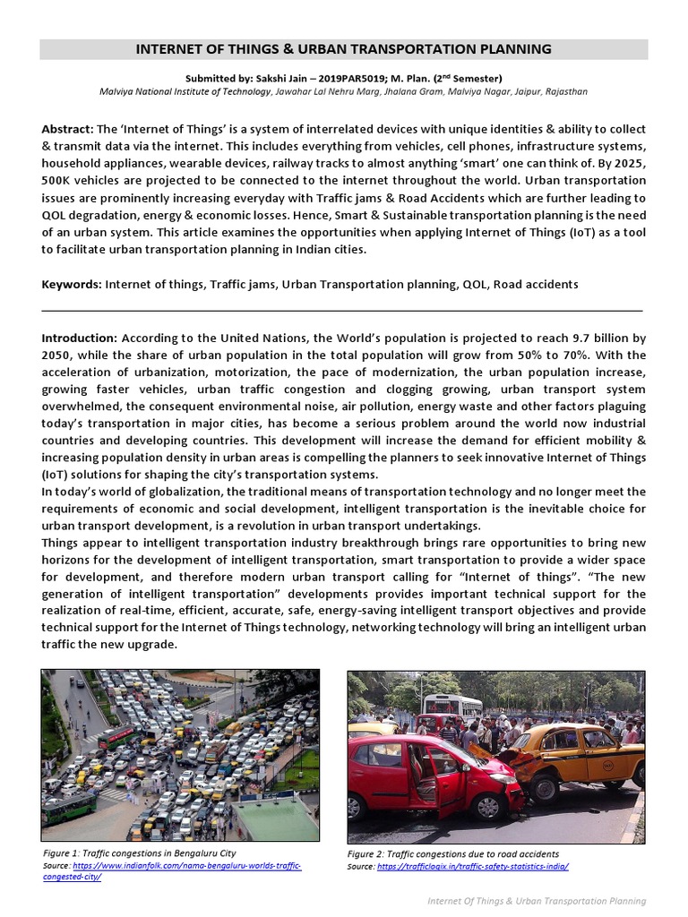 Internet of Things & Urban Transportation Planning | PDF | Internet Of ...