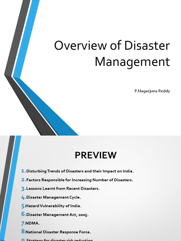 Overview of Disaster Management: P.Nagarjuna Reddy | PDF | Emergency ...