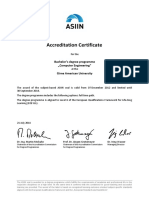 Accreditation Certificate: Bachelor's Degree Programme Computer Engineering" Girne American University
