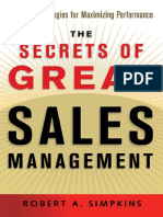 AMACOM,.The Secrets of Great Sales Management - Advanced Strategies For Maximizing Performance. (2004.ISBN0814472389) PDF