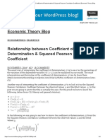 Relationship Between Coefficient of Determination & Squared Pearson Correlation Coefficient - Economic Theory Blog