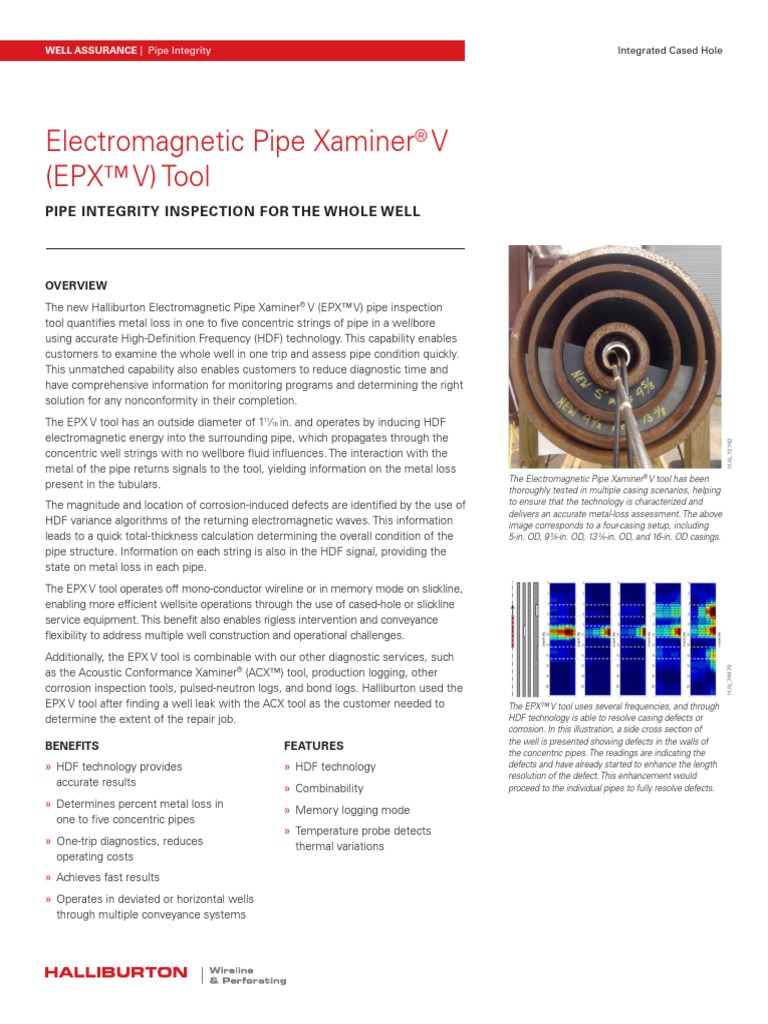 Pipe Xaminer V (EPX™ V) Tool Pipe Integrity Inspection