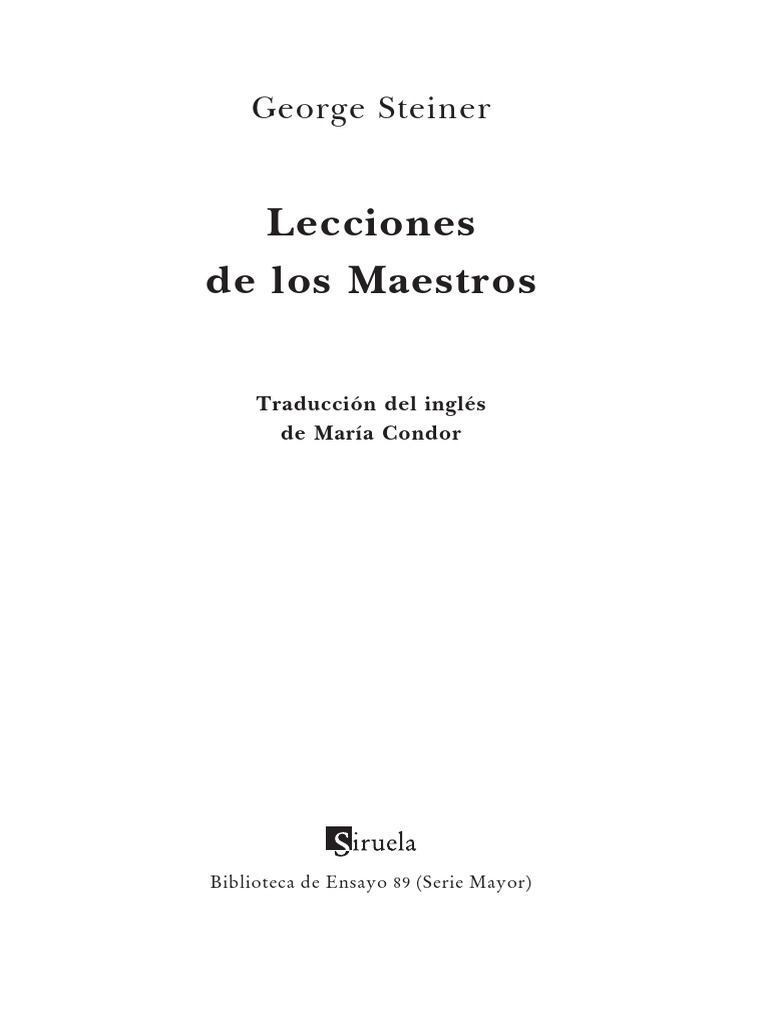 Lecciones De Los Maestros Pdf Conocimiento Amor
