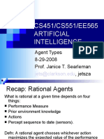 CS451/CS551/EE565 Artificial Intelligence: Agent Types 8-29-2008 Prof. Janice T. Searleman, Jetsza