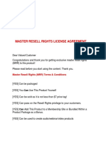 Master Resell Rights License Agreement