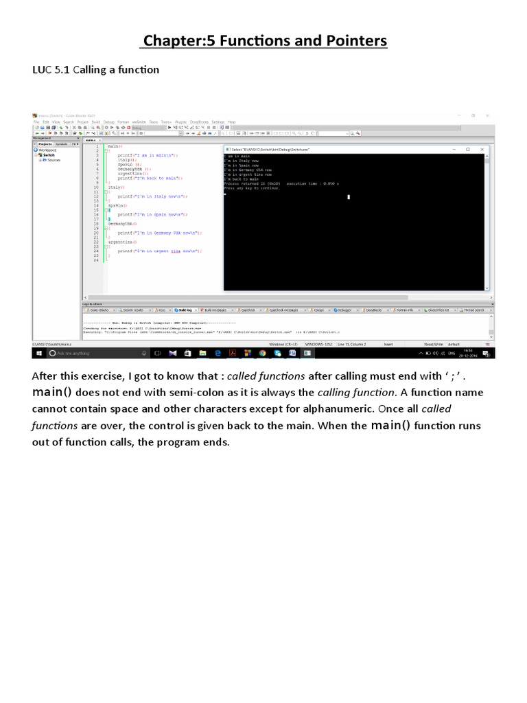 Chapter-5 Functions and Pointers | PDF | Pointer (Computer Programming ...