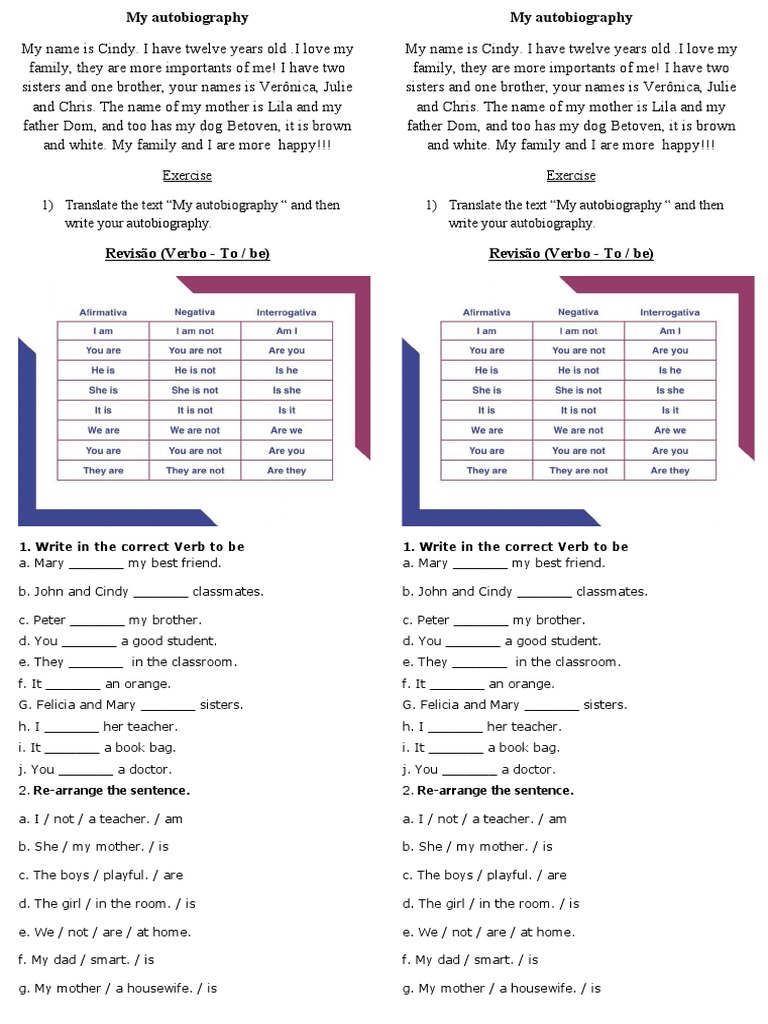 My Autobiography Pdf Language Arts Discipline Foreign Language