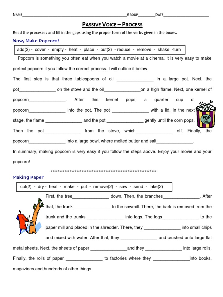 Passive Voice Process Exercises | PDF