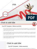 Fork and Knife With Ribbon PowerPoint Templates Widescreen