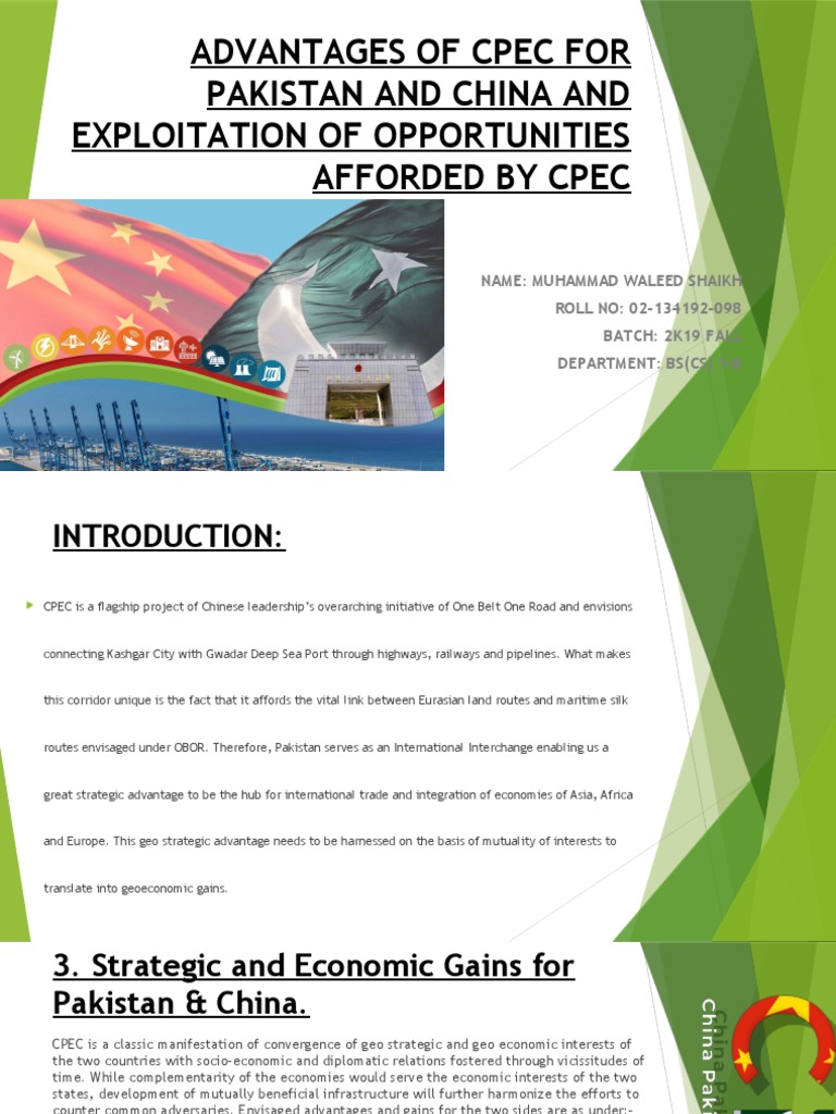 Advantages of Cpec For Pakistan and China and Exploitation of