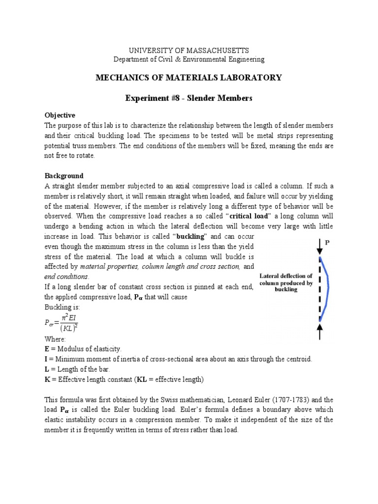 Slender Members and Buckling Analysis | PDF | Buckling | Solid Mechanics