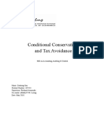 Conditional Conservatism and Tax Avoidance: MSC in Accounting, Auditing & Control