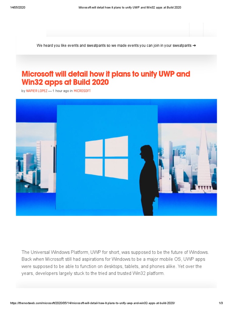 Microsoft Will Detail How It Plans To Unify UWP and Win32 Apps at Build ...