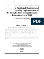Biosimilars: Additional Questions and Answers Regarding Implementation of The Biologics Price Competition and Innovation Act of 2009