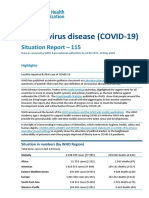 Coronavirus Disease (COVID-19) : Situation Report - 115