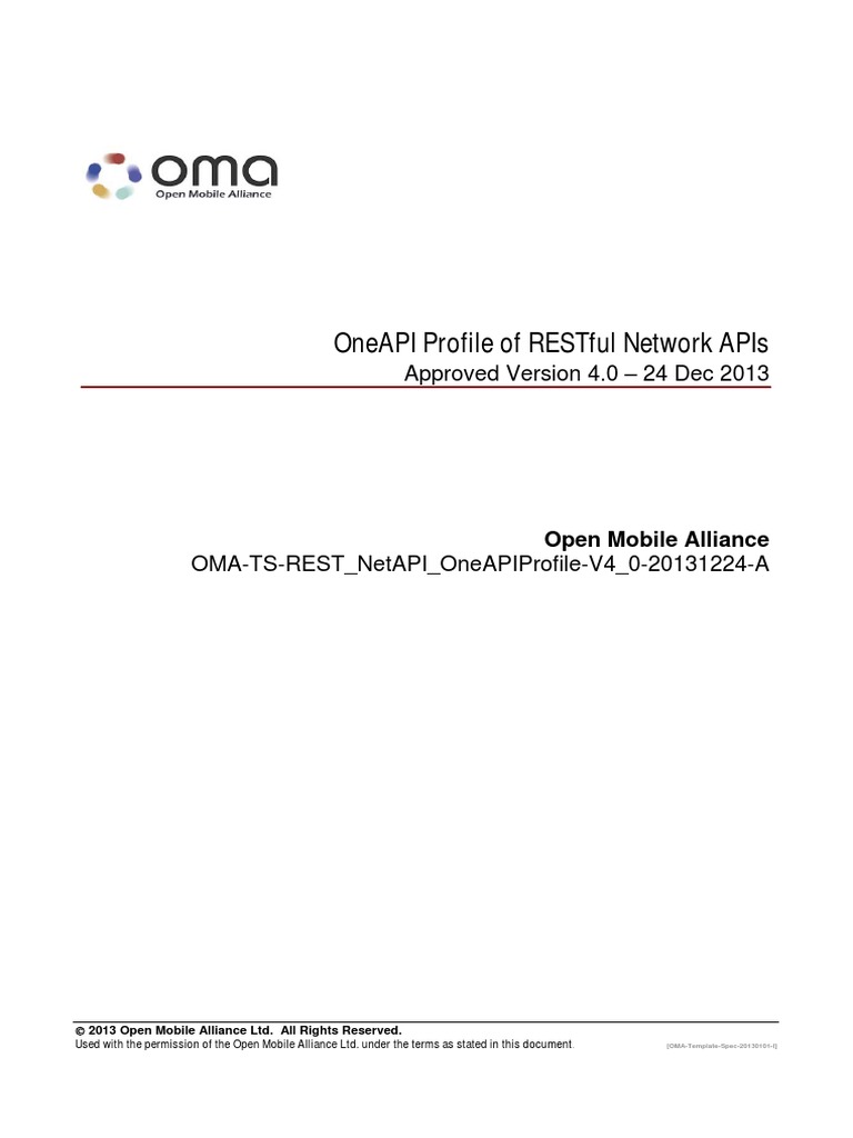 Oma Ts Rest Netapi Oneapiprofile v4 | PDF | Representational State ...