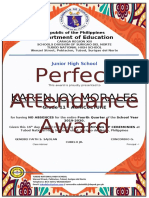 Perfect Attendance Award: Karen Joy Morales