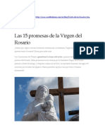 Las 15 promesas de la Virgen del Rosario