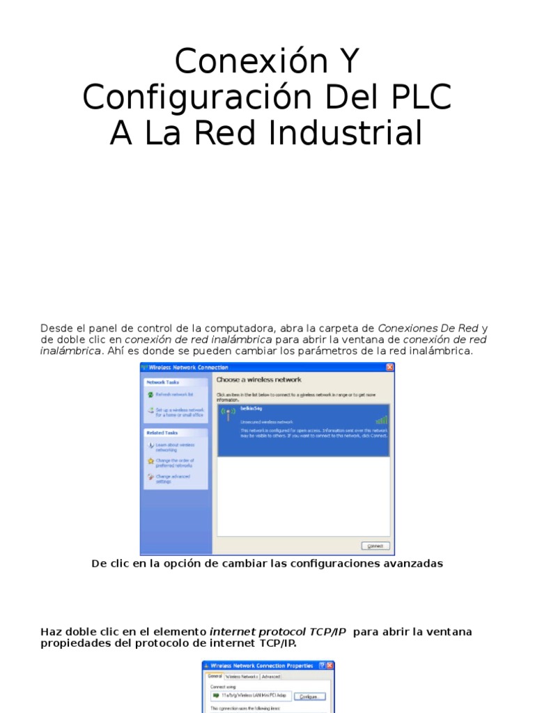 Conexión Y Configuración Del PLC A La Red | PDF | Dirección IP ...
