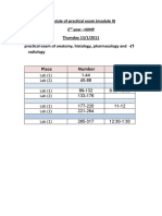 Schedule of Practical Exam