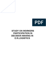 Study On Workers Participation in Decision Making in E.R.Logistics