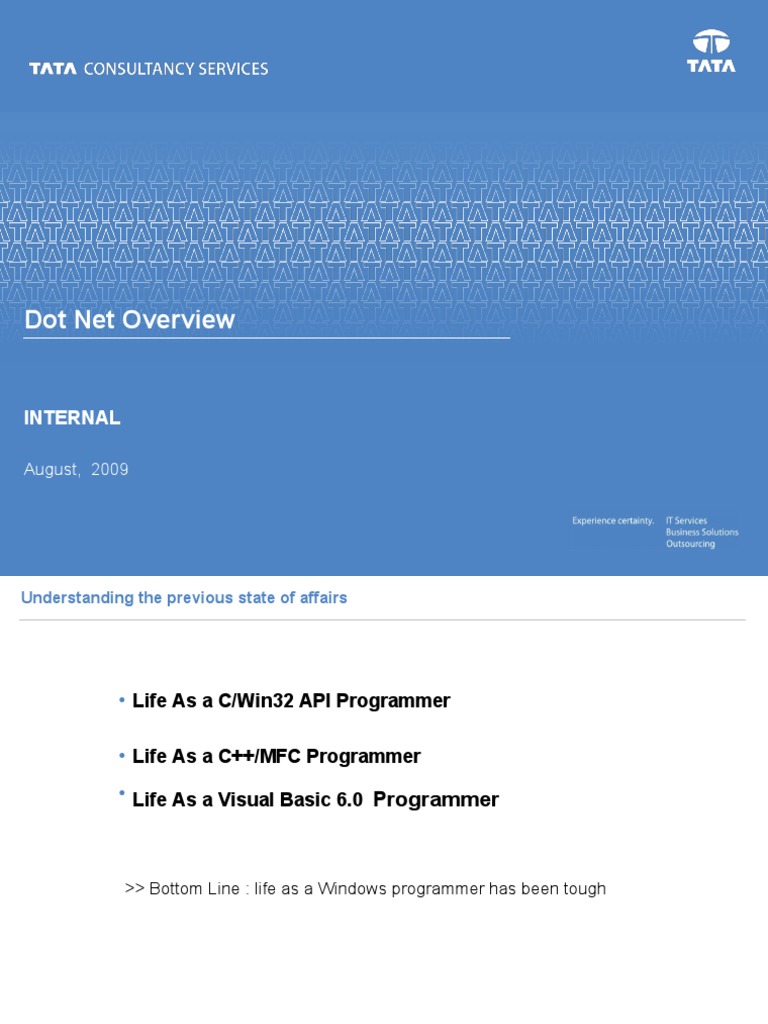 Dot Net Overview: Internal | PDF | C Sharp (Programming Language ...