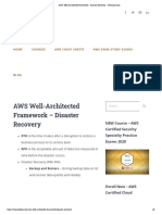 AWS Well-Architected Framework - Disaster Recovery - Tutorials Dojo