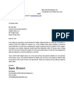 Business Letter Format About Shipment