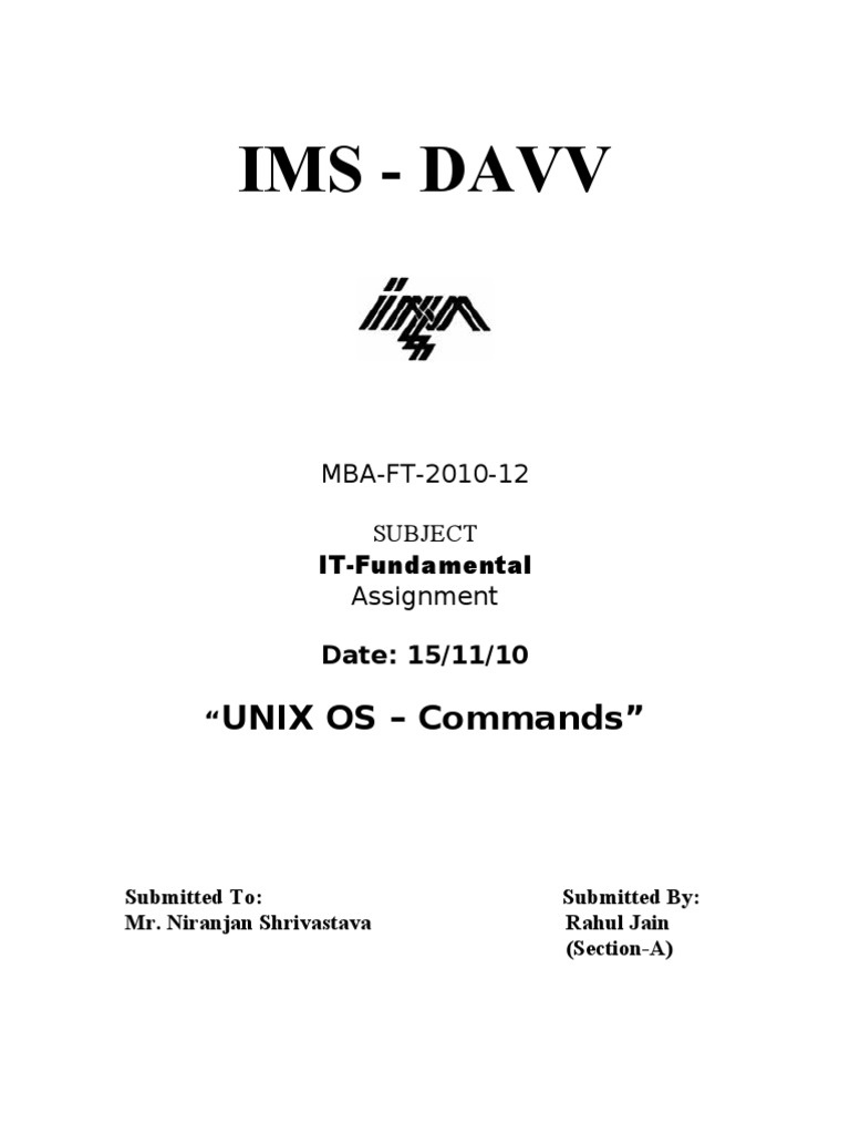 Essential UNIX Commands Guide | PDF