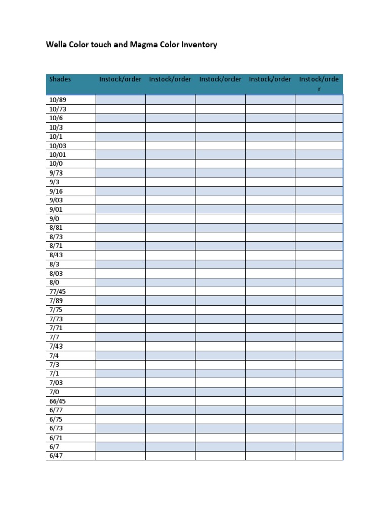 Wella Color Touch and Redken Shades EQ Color Inventory