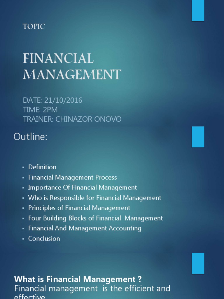 Four Building Blocks of Financial Management | PDF | Internal Control ...