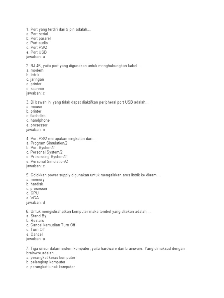 Contoh Soal Kls X Tik Docx